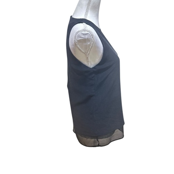 Cedric Charlier Black Sleeveless blouse netting hem size 8 - Picture 6 of 10